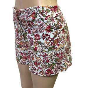 Loft Floral Jungle Riviera Cotton Blend 4 Inch Inseam 9.75 Rise Shorts Womens 6